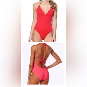 Jessica Simpson Red Scalloped Bathing Suite Size XL